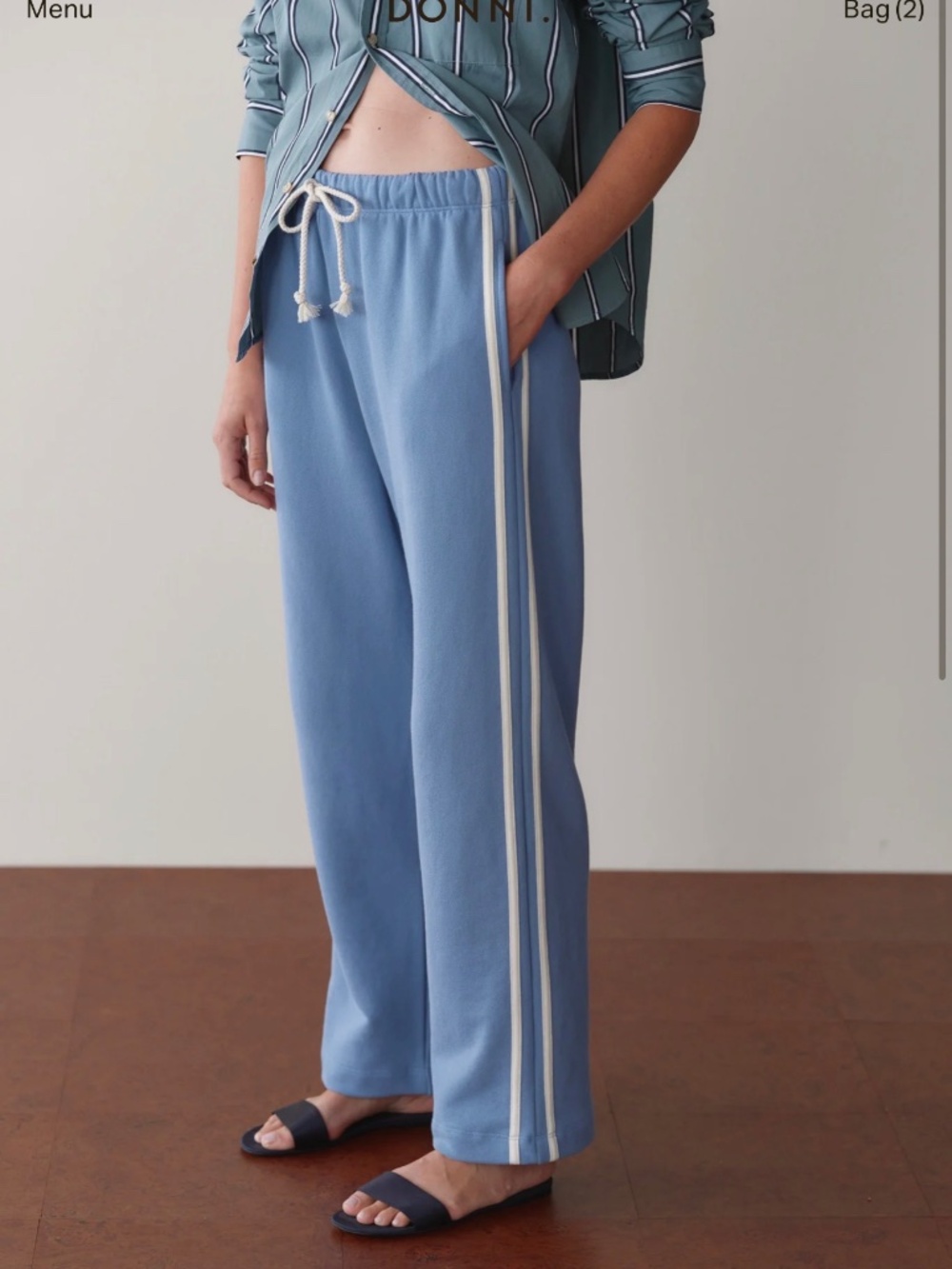 DONNI Eco Terry Stripe Crop Pant